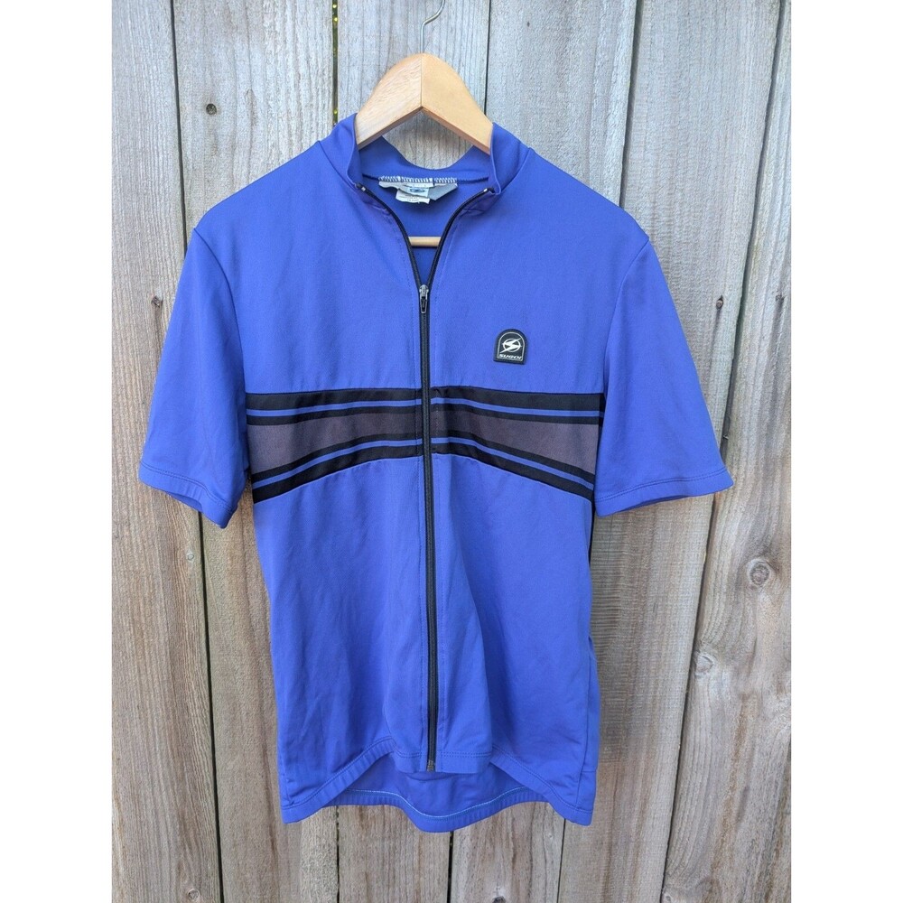 Vintage Sugoi Cycling Jersey Blue Full Zip Made in Vancouver Large Pockets